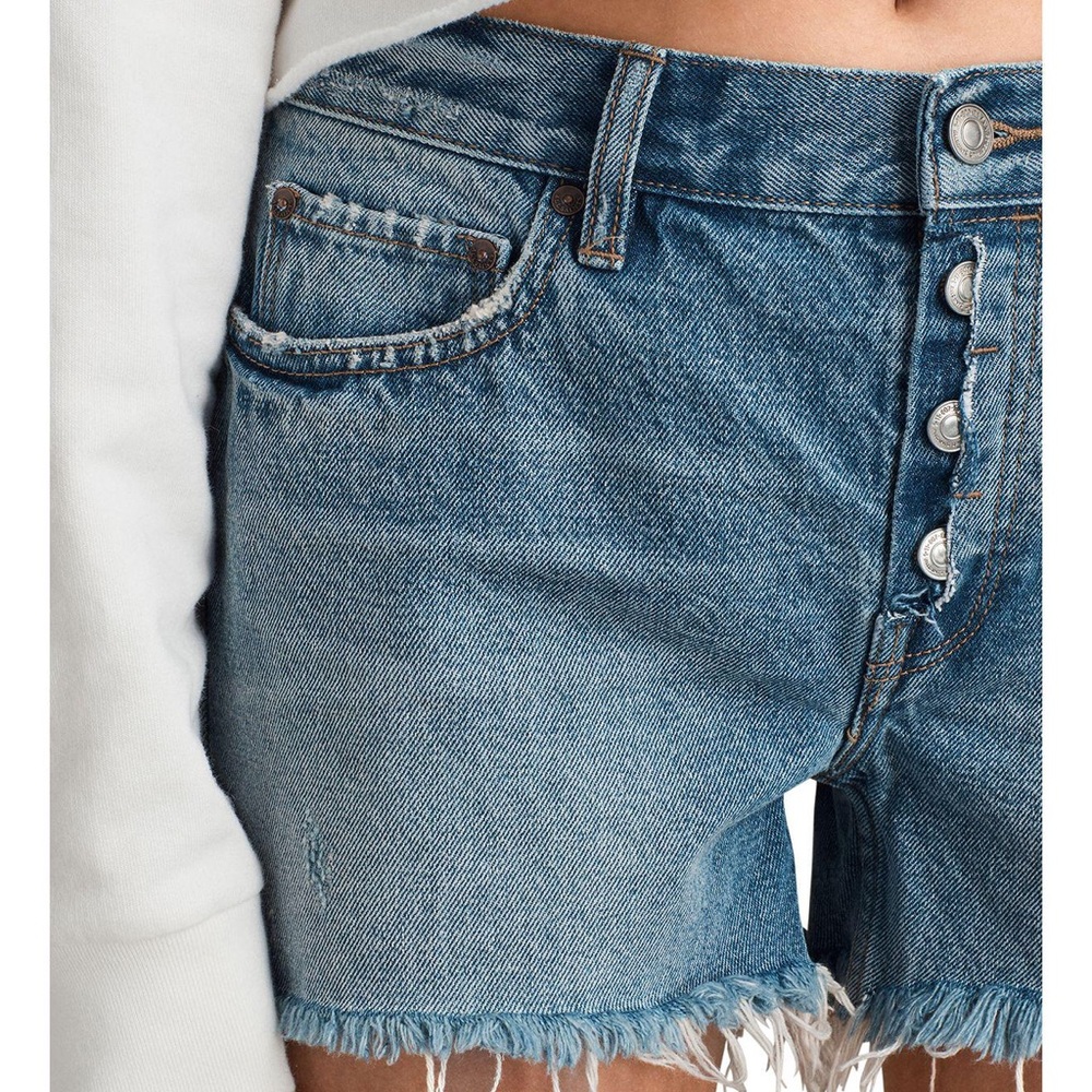 All saints denim cutoff button boy shorts sz 24